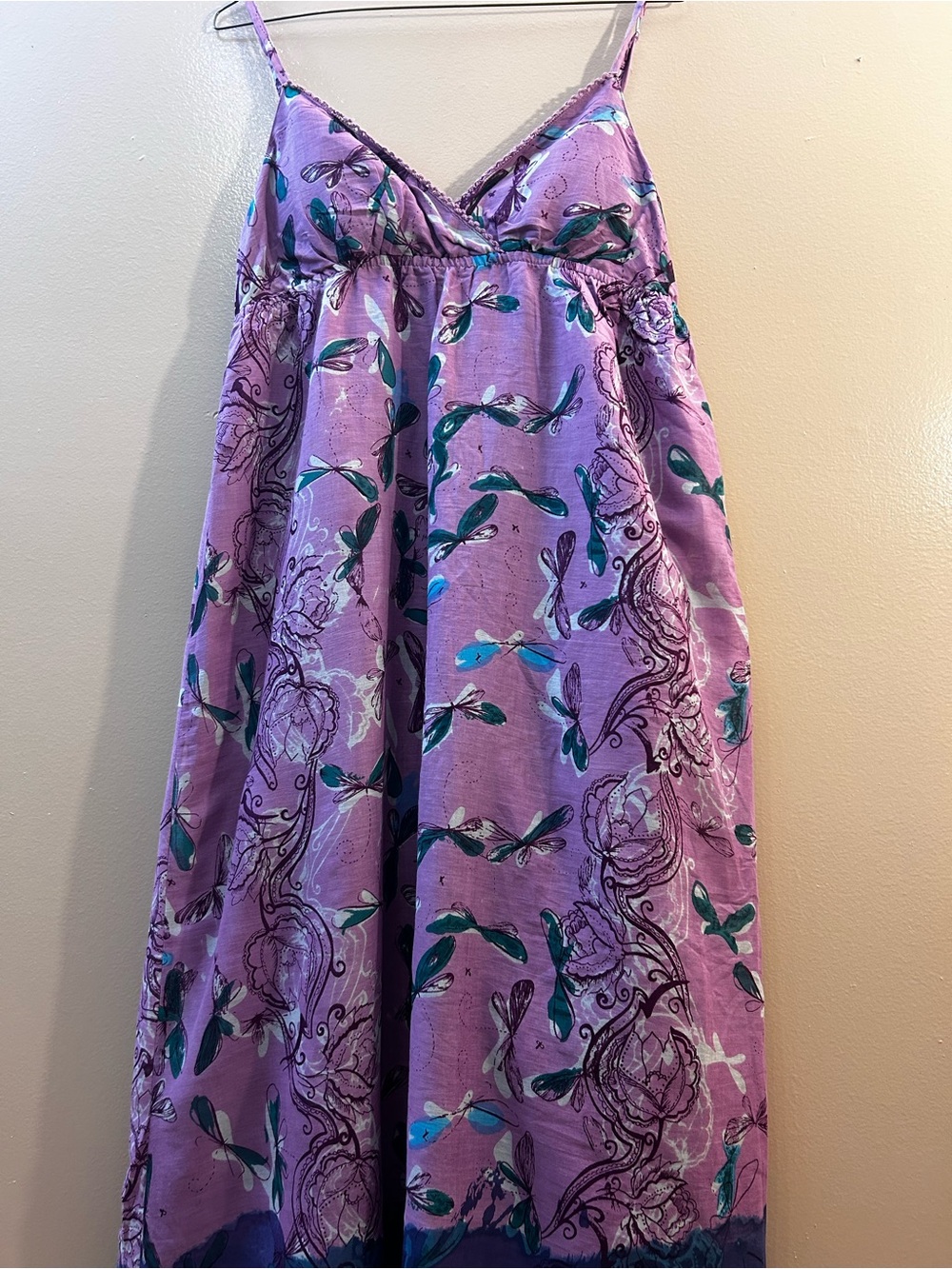 Derek Heart Purple Floral Maxi Dress with Teal Accents
